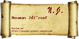 Neuman József névjegykártya